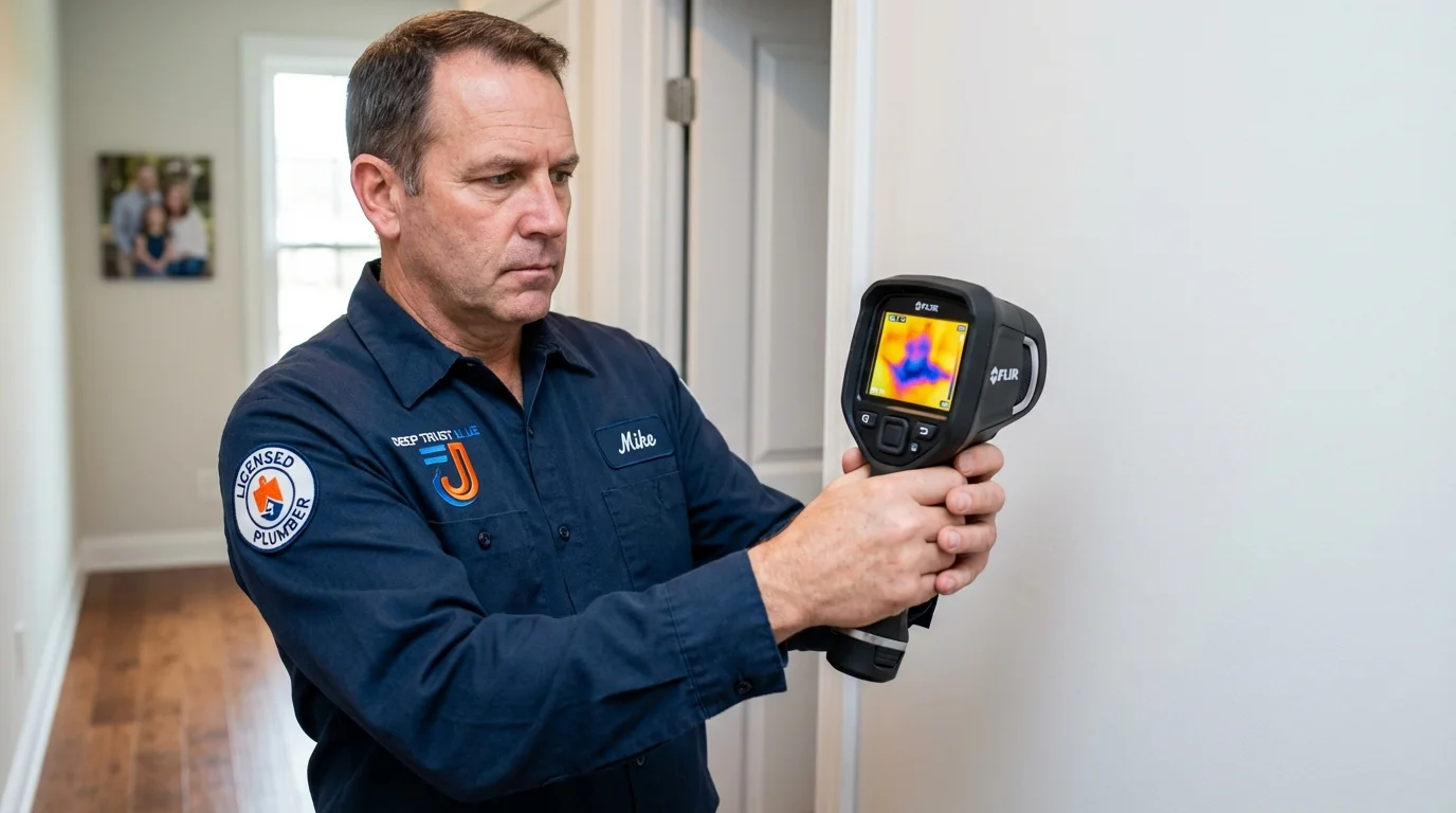 Thermal imaging leak detection by Johns Plumbing LLC in North Scituate